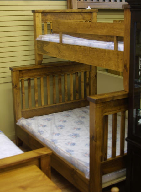Bunk beds, pine bunk beds, single over double pine bunk beds, Lloyd's Furniture Bradford and our new store in Schomberg Ontario.