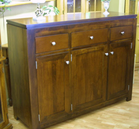 Newport side board, Mennonite handcrafted solid wood custom made Newport sideboard, Lloyd's Mennonite Furniture Bradford Ontario.