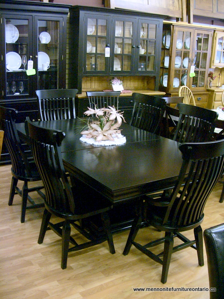 Maple Polaris Table, custom made hand built Polaris maple table and Phillipe chairs, Lloyd's Mennonite Furniture Bradford Ontario.