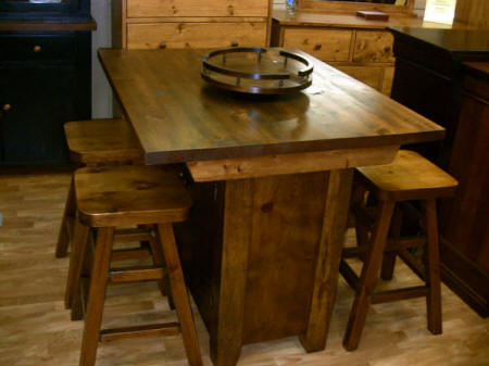 Pine island, rough sawn pine island, Mennonite handcrafted, hand made, rough sawn pine island, Lloyd's Mennonite Furniture Bradford Ontario.