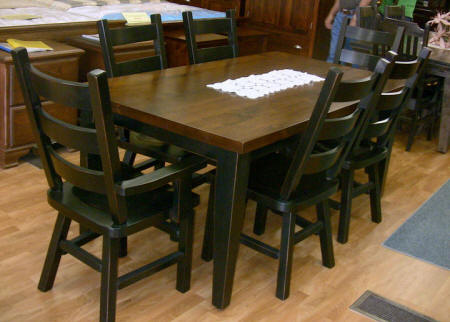 Handmade Mennonite barn board table, custom made barn board table and chairs, Lloyd's Mennonite Furniture Bradford Ontario.