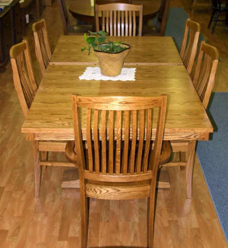 Madrid Double Ped oak table and chairs