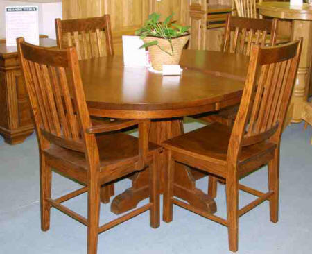 Mission style oak table, 5 piece mission quarter sawn oak table set, Lloyd's Furniture Bradford and our new store in Schomberg Ontario.