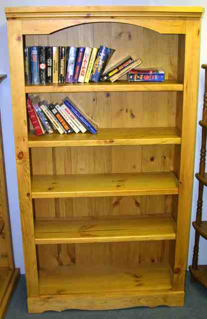 Pine book shelf, 4 foot, 5 foot and 6 foot pine books shelves, Lloyd's Furniture Bradford and our new store in Schomberg Ontario.