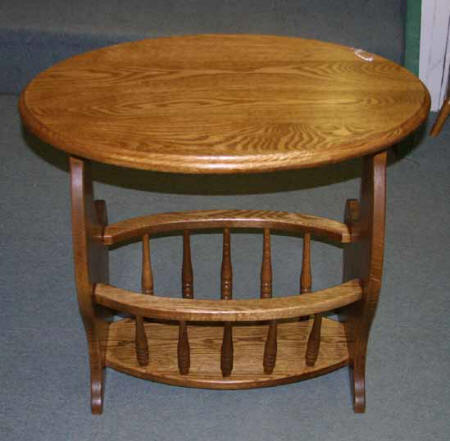 Oval magazine table, oak oval magazine table, pine magazine table, maple magazine tables, Lloyd's Furniture Bradford and our new store in Schomberg Ontario.