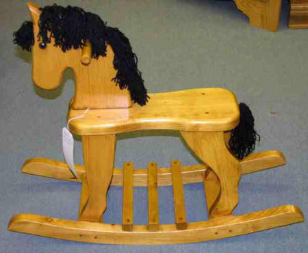 Kiddies rocking horse, Pine kiddies rocking horse, wooden kiddies horse, Lloyd's Furniture Bradford and our new store in Schomberg Ontario.