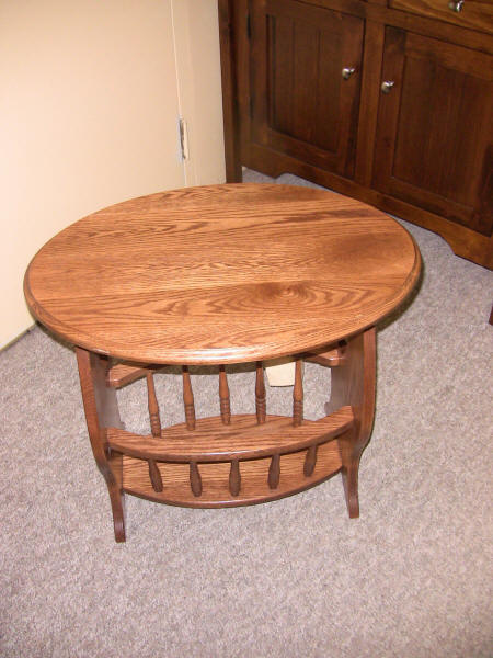 Oak Magazine Table, Mennonite handcrafted oak magazine table, Lloyd's Furniture Bradford and our new store in Schomberg Ontario.