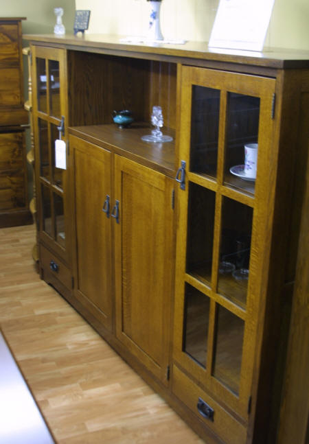 Mission bookcase, handcrafted, handmade Mennonite Mission bookcase, Lloyd's Mennonite Furniture Bradford Ontario.